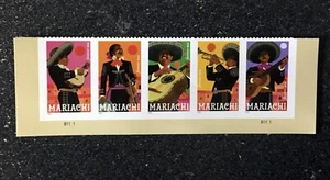 2022USA #5703-5707 Forever Mariachi - Bottom Plate Strip of 5  mint - Picture 1 of 1
