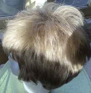 PAULA YOUNG Ash Blonde&Highlight Bangs Pixie Wig A3015 Lace Front Open Weave Cap - Picture 1 of 8