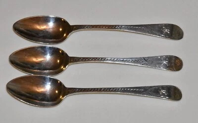 3 London Bright Cut  Silver Spoons George III 1800, Peter, Anne, William Bateman - Image 1 of 4