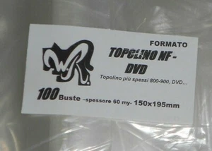 100 BUSTE WR "TOPOLINO NF DVD" 150x195 mm x 800-900 spessi e da 1936 DVD Beck - Picture 1 of 1