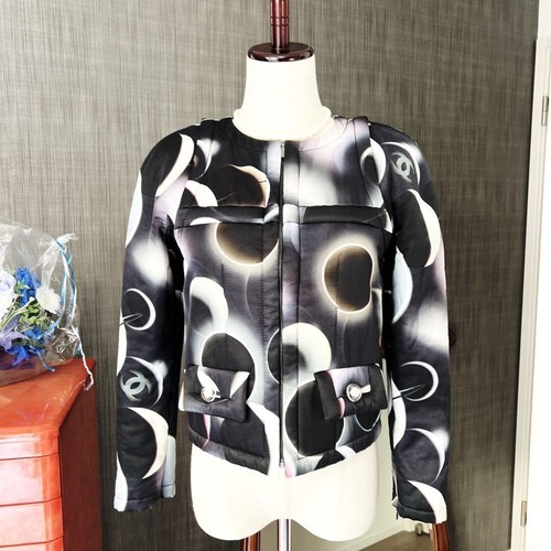 CHANEL Giacca Imbottita Cappotto Blouson Puff Pearl Coco Mark Taglia 34