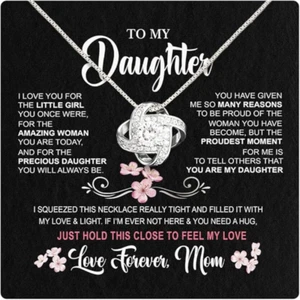 To My Daughter Necklace From Dad, Mother Daughter Necklace From Mom With Message - Picture 1 of 6