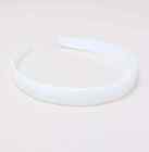 1.8cm wide smooth graduated "D" white plastic allice band core Kraft, Ears x 6