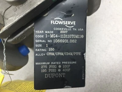 NEW NO BOX FLOWSERVE DURCO MG411 SIZE 1 RATING 150 3 WAY BALL VALVE 1-MG4-11D110 - Image 1 of 4