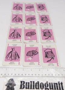 1965 Mystery Date Board Game Replacement Lot All 12 Pink Outfit Cards Part Only - Picture 1 of 5