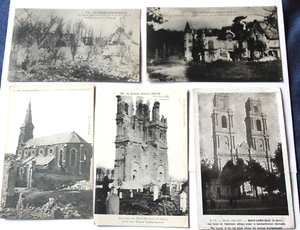 MONT SAINT ELOI / WW1 / 5 cartes RUINES dont 1 visée par police - Picture 1 of 2