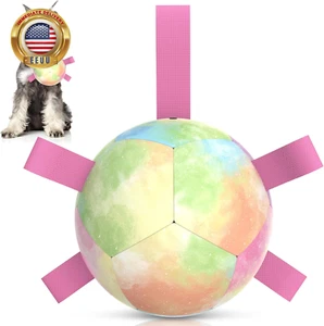 Dog Balls, Dog Soccer Ball with Straps, Puppy Birthday Gifts, Dog Water Toy, Int - Picture 1 of 7