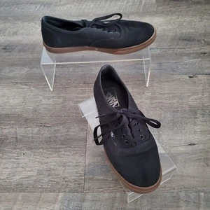 Vans Canvas Sneakers Women's 6.5 Men's 5 Black Brown Low Top Rubber Sole NEW - Picture 1 of 12