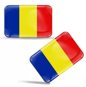 2 x3D Auto Aufkleber Motorrad Fahrrad Helm Laptop Rumänien Flagge Romania Fahne - Bild 1 von 7