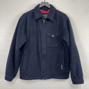 Abercrombie & Fitch Jacket Men Small Blue Wool Blend Quilted Lining Coat Zip Y2K - Picture 1 of 12