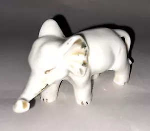 Vintage White Elephant With Gold Accents 4”x2”x1.5” Made In Japan - Picture 1 of 8