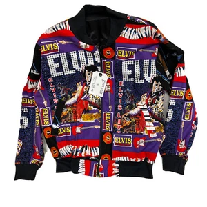 RARE Vintage 80 90 Elvis Presley All Over Print Bomber Tour Concert Jacket - Bild 1 von 9