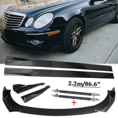 Front Lip Chin Bumper Body Kits 86.6" Side Skirt For Mercedes-Benz E200 E250 Foto 1 de 4