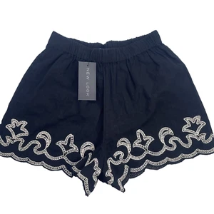 New Look Embroidered Hem Shorts, Pull On, Size UK 6, Black, RRP £25.99 - Picture 1 of 16