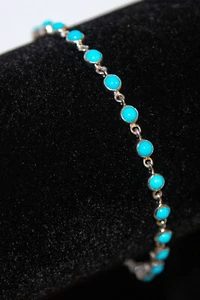 *NEU* Ross-Simons BOLOARMBAND STERLINGSILBER Türkis Station verstellbar - Bild 1 von 8