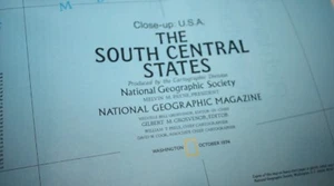 The South Central States - October, 1974 National Geographic Map - VGUC - Picture 1 of 3