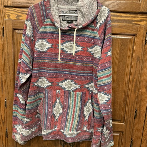 VETEMENTS Pullover Brooklyn tessuto sud ovest stampa azteca felpa con cappuccio uomo taglia 2XL