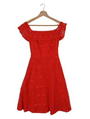 ASOS Vestido de encaje Mujeres Vestido Talla EU 32 rojo elegante - Imagen 1 de 4