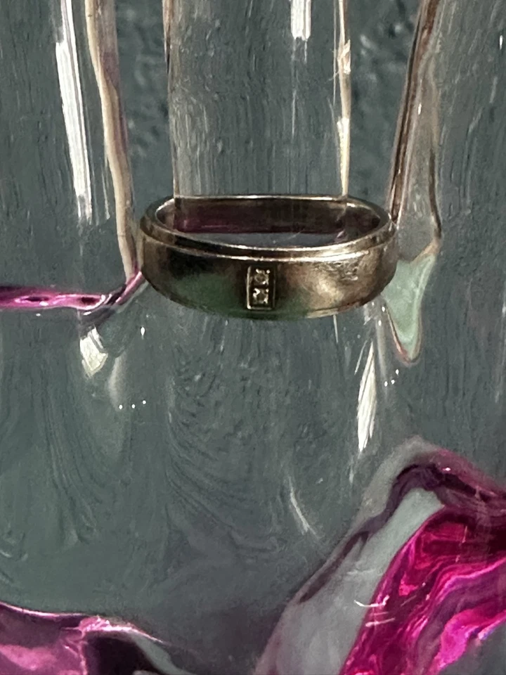 Men's stainless steel Diamond Wedding Band Size 9.5 - Image 1 of 1