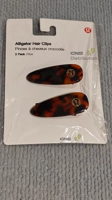 Novo Pacote com 2 Grampos de Cabelo de Jacaré Lululemon Imprensa Francesa EUA ESTOQUE E ENVIO - Imagem 1 de 3