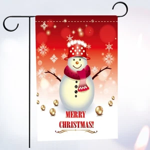 1PC Waterproof Xmas Flag Snowman Pattern Double Side Hanging Banner for Balcony - Picture 1 of 11