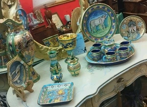 Lotto 16 PZ+2 Omaggi Stile Bizantino Ceramica Artistica Deruta In Oro Zecchino  - Imagen 1 de 24