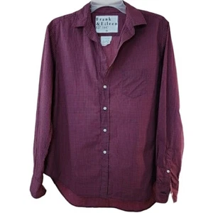 Frank & Eileen Eileen Camicia Donna Piccola Rossa Navy Gingham Check 100% Cotone - Foto 1 di 8