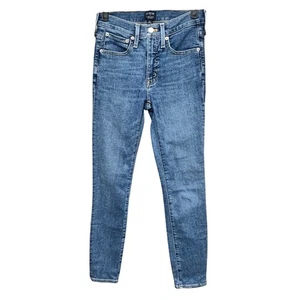 J. Crew Damen Größe 24 9" Mid-Rise Skinny Jeans Stretch Whiskered Denim blau - Bild 1 von 15