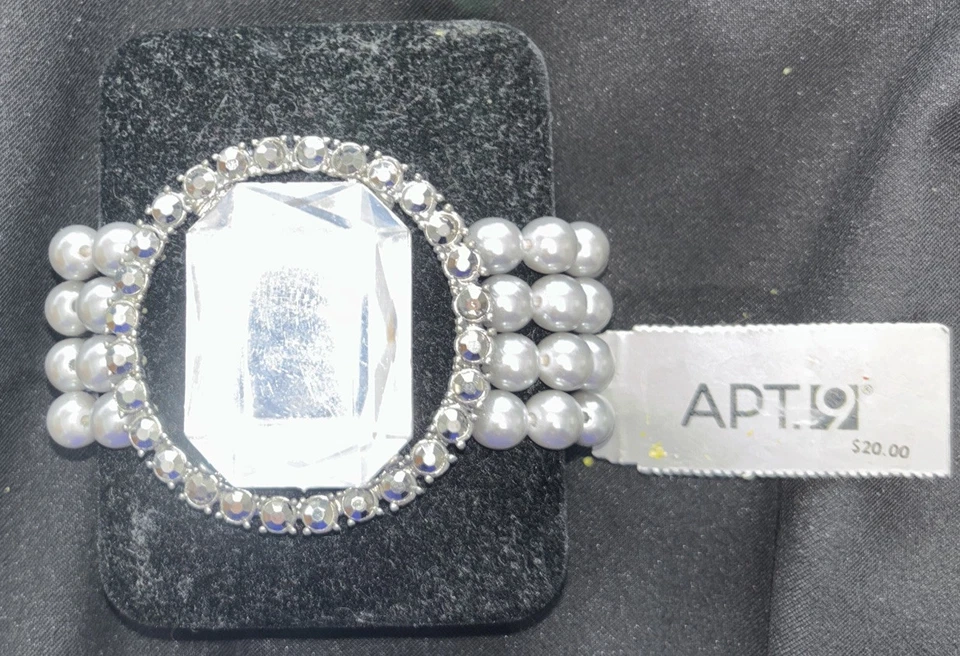 Apt 9 серый жемчуг браслет новый с Ярлыками драгоценности эластичной со стразами  - Изображение 1 из 1