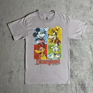 Disney Parks Allover Print Goofy Mickey Pluto Donald Duck T-Shirt Mens S Gray - Picture 1 of 4