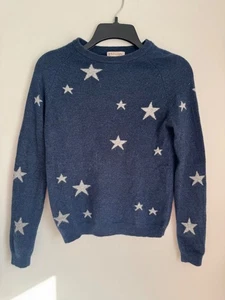 PHILOSOPHY Sweater XS 100% Cashmere Stars Jacquard Jumper Pullover Blue - Picture 1 of 9