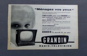 PUBLICITE ANCIENNE ADVERT CLIPPING 281017 / TELEVISION GRANDIN SECURITE DES YEUX - Imagen 1 de 1