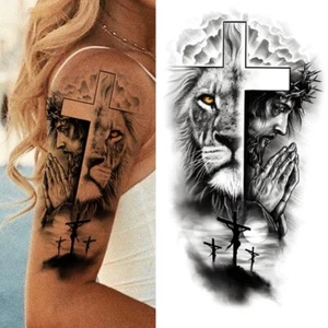 Dos Mundos - Tatuaje Temporal Grande Falso Impermeable Arte Corporal Hombres Mujeres Henna - Imagen 1 de 4