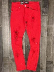 Men's DenimiCity Red Wash Zombie Ripped Denim Size 40x32 New! - Picture 1 of 1