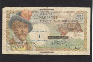 San Pedro y Miquelón 1 NF más de 50 Fr P-30b 1960 G - Imagen 1 de 2