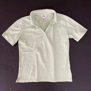TALBOTS helles Matcha grün Baumwolle Strick Polo Top Shirt XS Abalone Knöpfe Vintage - Bild 1 von 8
