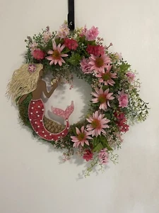 Gorgeous Pretty In Pink Mermaid Wreath - Picture 1 of 3