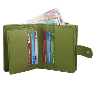 Womens RFID Blocking Genuine Leather Clutch Wallet ID Card Holder Zip Coin Purse - Picture 1 of 7