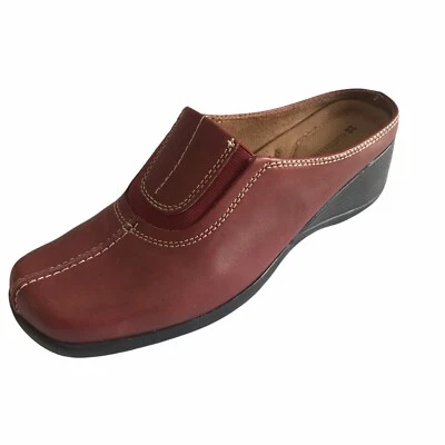 Naturalizer Women's "Alla" Red Leather Slip On Mule Loafers Size 7.5M US - Image 1 of 4