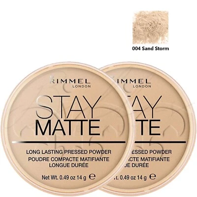 RIMMEL London Stay Matte Pressed Face Powder 14g - 004 Sandstorm *PACK OF 2* - Image 1 of 4