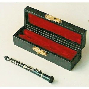 MINIATURE DOLLS HOUSE OBOE 9cm IN CASE 1/12TH SCALE NEW AND BOXED - Picture 1 of 1