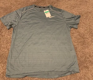Mens Nike Pinnacle Run Division Short Sleeve Running Top Shirt Blue Sz XL B39 - Picture 1 of 4