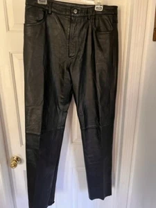 AMERICAN CLASSICS COLEBROOK UNISEX GENUINE BLACK LEATHER PANTS, SIZE 36 - Picture 1 of 5