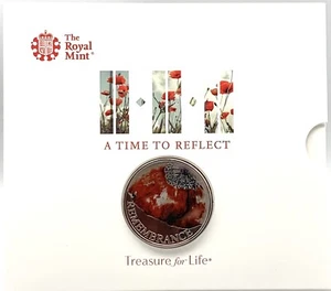 Paquete de monedas RM BUNC 2018 £ 5 - Remembrance Day Poppy A Time To Reflect nuevo sellado - Imagen 1 de 2
