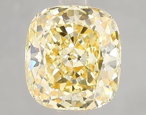 2.53 CT Yellow Cushion Cut Lab Grown Diamond For Engagement Ring - Picture 1 of 2