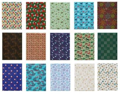 Satinstoff 3 Bogen selbstklebend Weihnachten 24 x 32 cm Satin-Stoff Sets - Bild 1 von 2