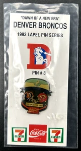 1993 Lapel Pin Series #8 - NFL Denver Broncos Coca-Cola & 7-Eleven NIP - Picture 1 of 2