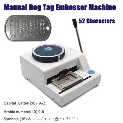 52 Characters Manual Metal Dog Tag ID Card Nameplate Embosser Embossing Machine - Image 1 of 4