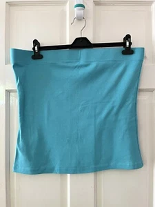 BNWT Flattering PAPAYA Size 20 Turquoise Cotton Tube Short Skirt Plus Curve - Picture 1 of 3