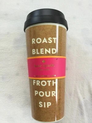 Taza térmica de viaje Kate Spade New York Roast Blend Brew 16 oz nueva con etiquetas Foto 1 de 2
